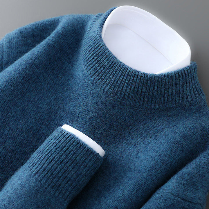 Tröja i 100% ull med halvpolo