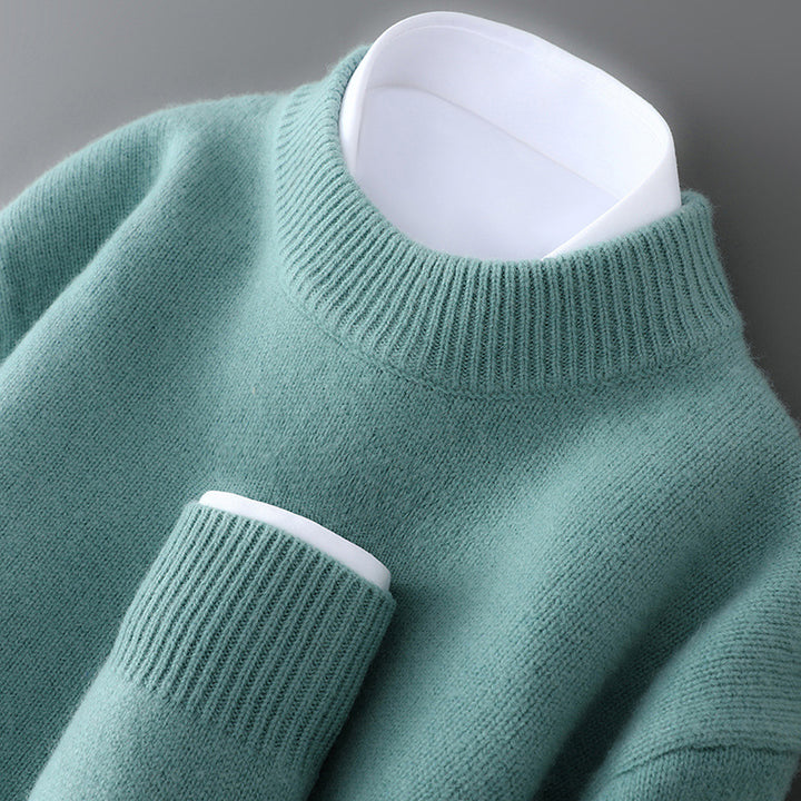 Tröja i 100% ull med halvpolo