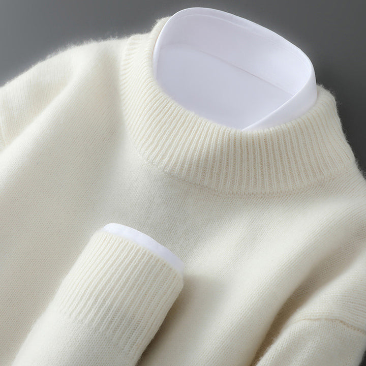 Tröja i 100% ull med halvpolo