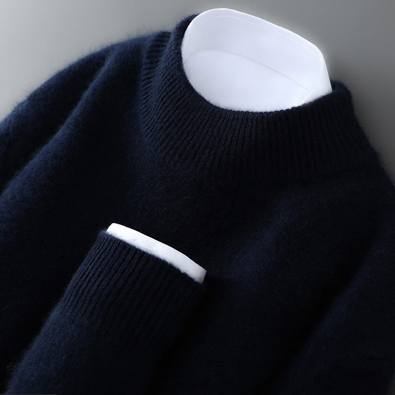 Tröja i 100% ull med halvpolo