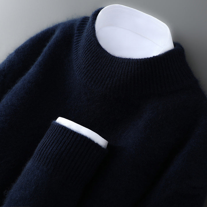 Tröja i 100% ull med halvpolo