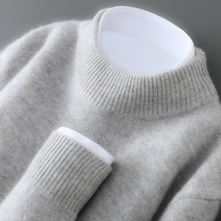 Tröja i 100% ull med halvpolo