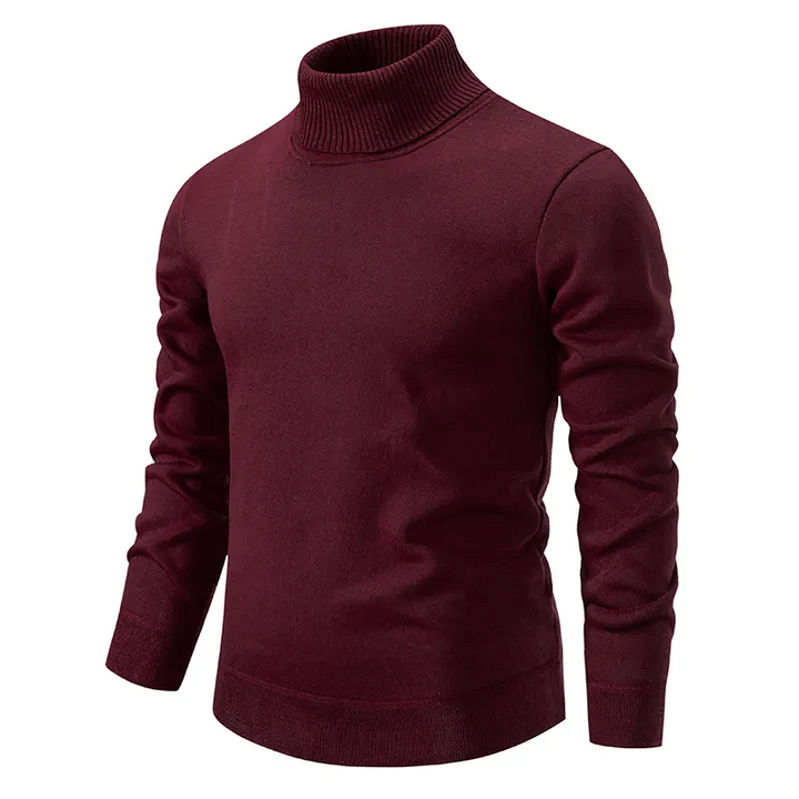 Signature Mock-Neck i Finstickad Ull